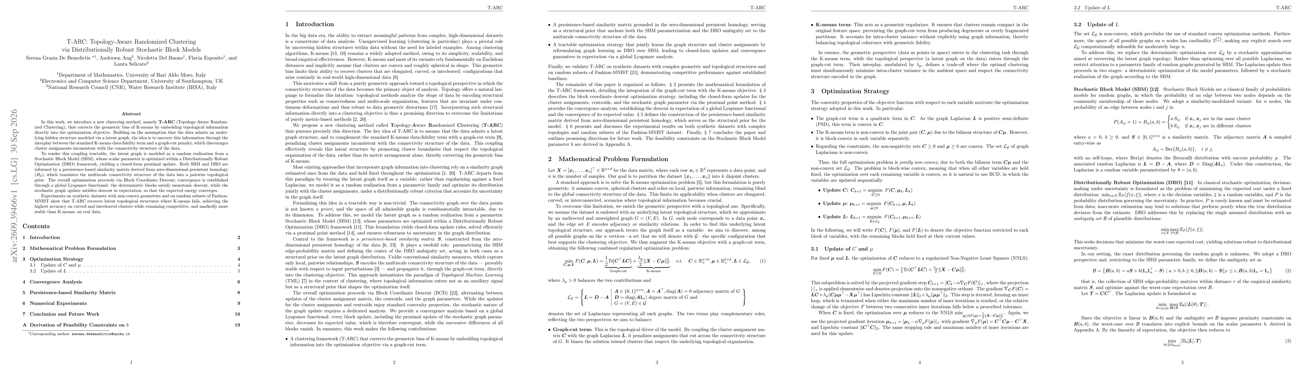 Thumbnail for T-ARC: Topology-Aware Randomized Clustering via Distributionally Robust Stochastic Block Models