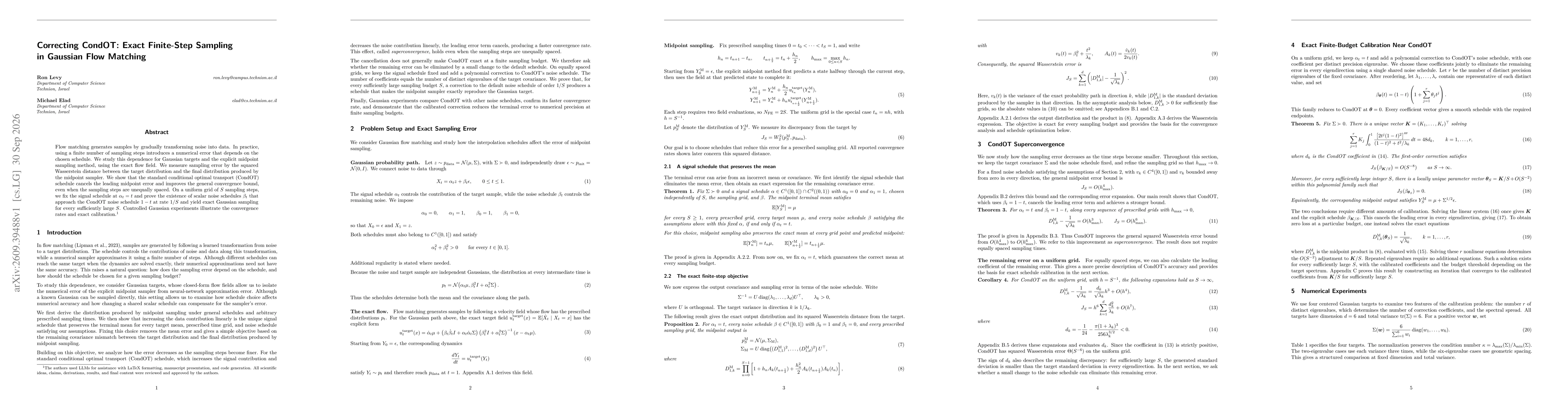 Thumbnail for Correcting CondOT: Exact Finite-Step Sampling in Gaussian Flow Matching