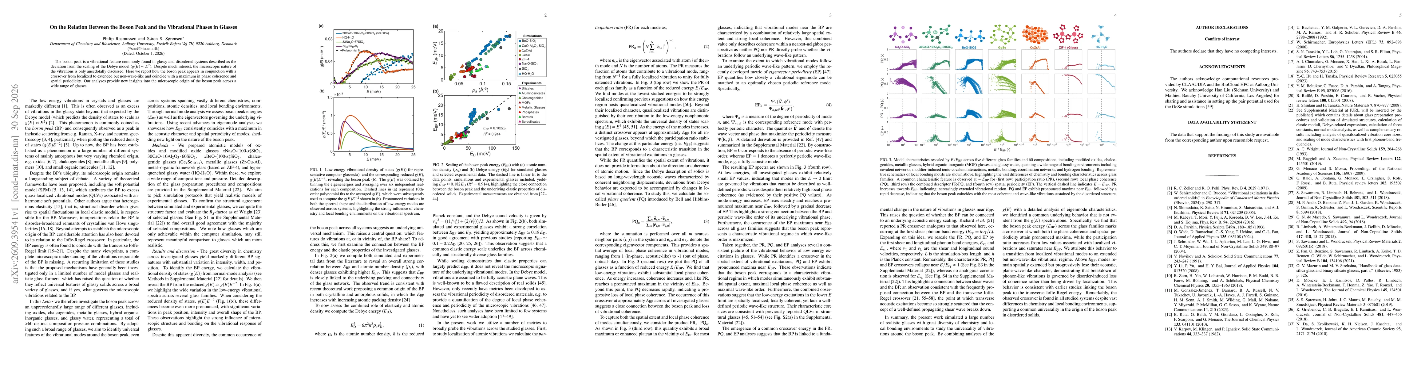 Thumbnail for On the Relation Between the Boson Peak and the Vibrational Phases in Glasses