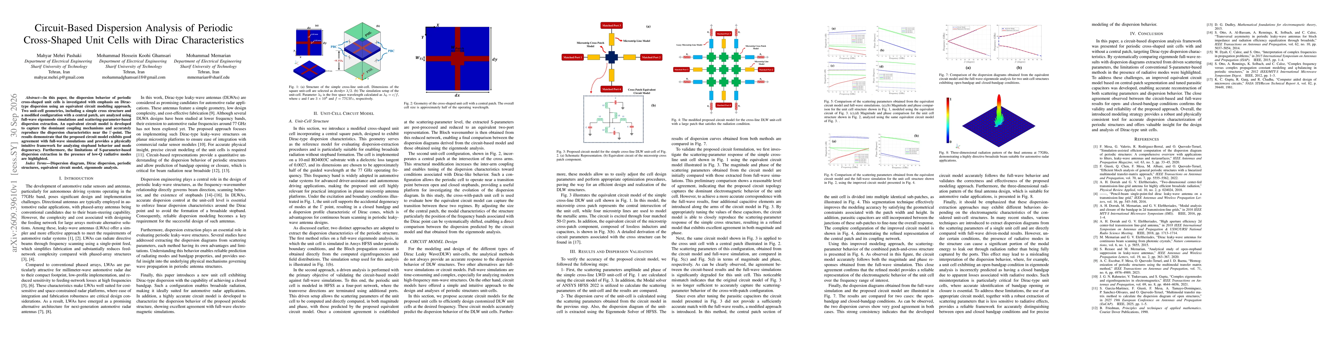Thumbnail for Circuit-Based Dispersion Analysis of Periodic Cross-Shaped Unit Cells with Dirac Characteristics