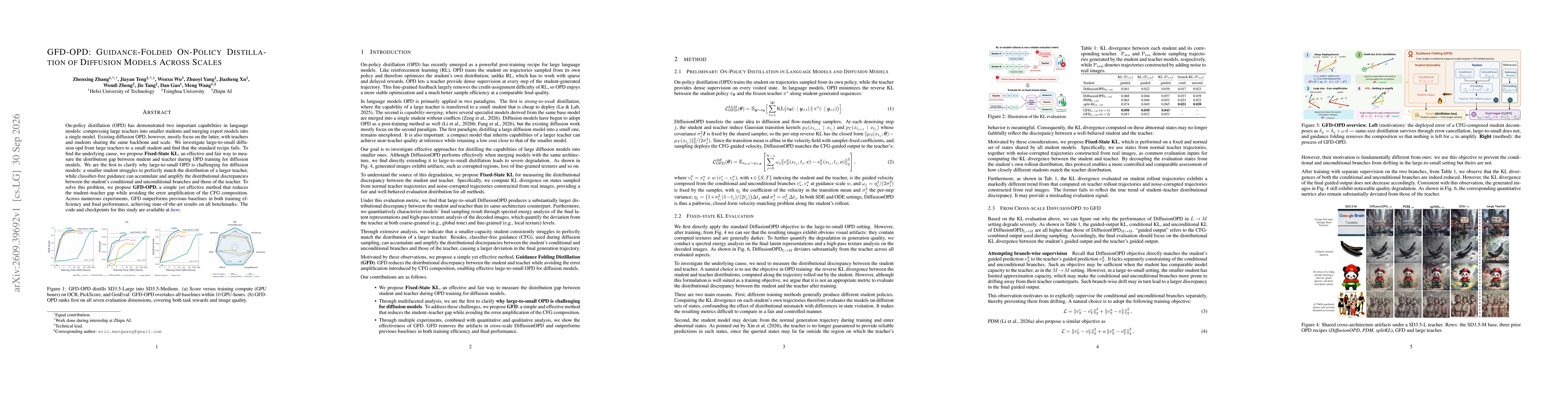 Thumbnail for GFD-OPD: Guidance-Folded On-Policy Distillation of Diffusion Models Across Scales