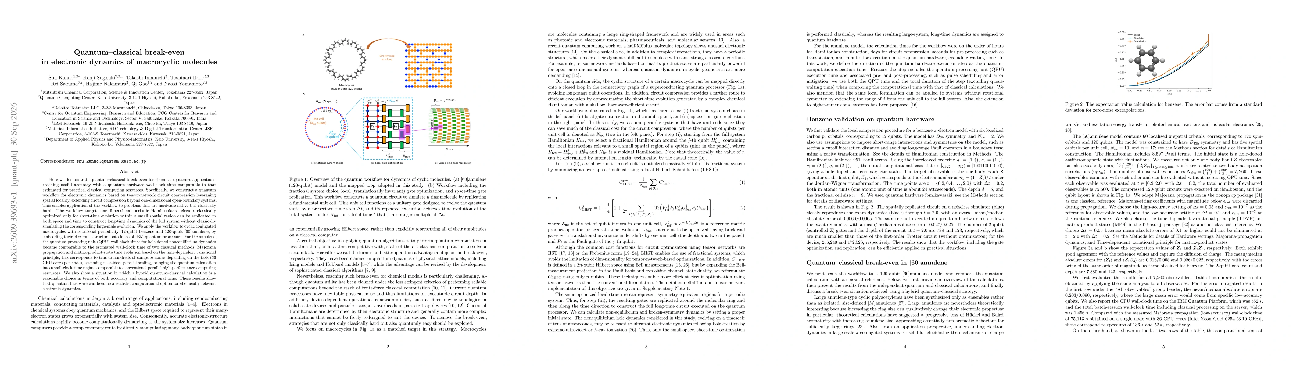 Thumbnail for Quantum--classical break-even in electronic dynamics of macrocyclic molecules