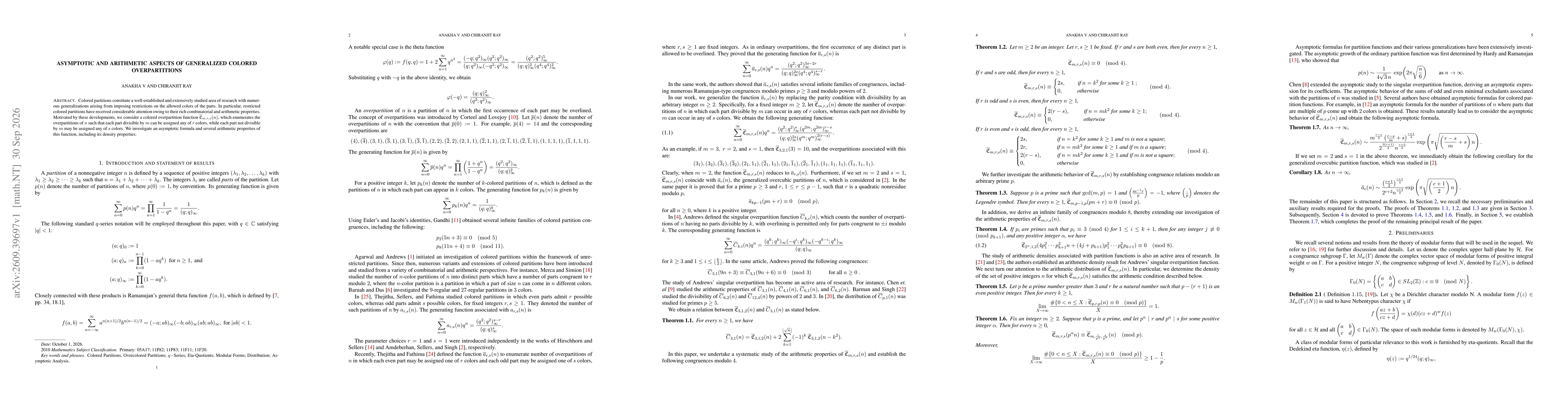 Thumbnail for Asymptotic and Arithmetic Aspects of Generalized Colored Overpartitions