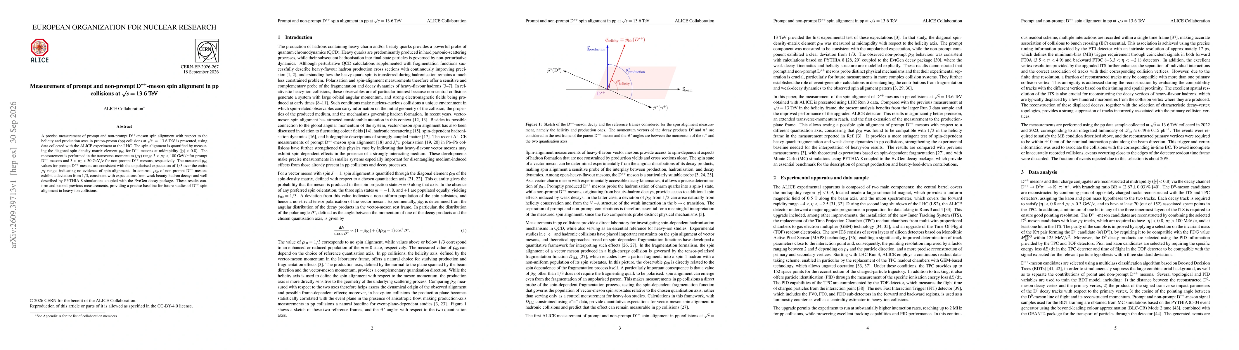 Thumbnail for Measurement of prompt and non-prompt ${\rm D}^{\rm *+}$-meson spin alignment in pp collisions at $\sqrt{s}$ = 13.6 TeV$