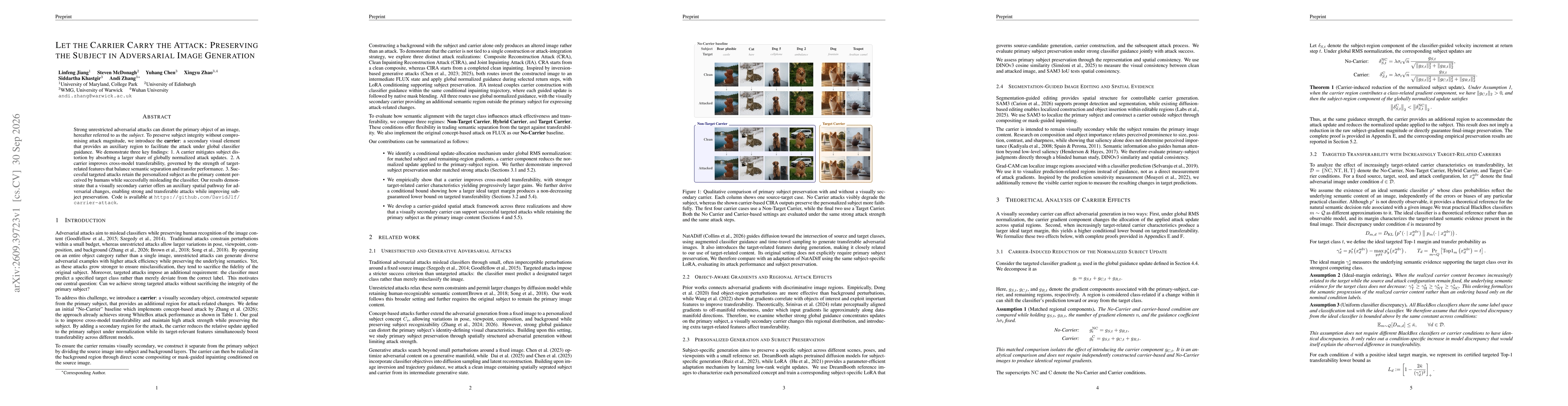 Thumbnail for Let the Carrier Carry the Attack: Preserving the Subject in Adversarial Image Generation