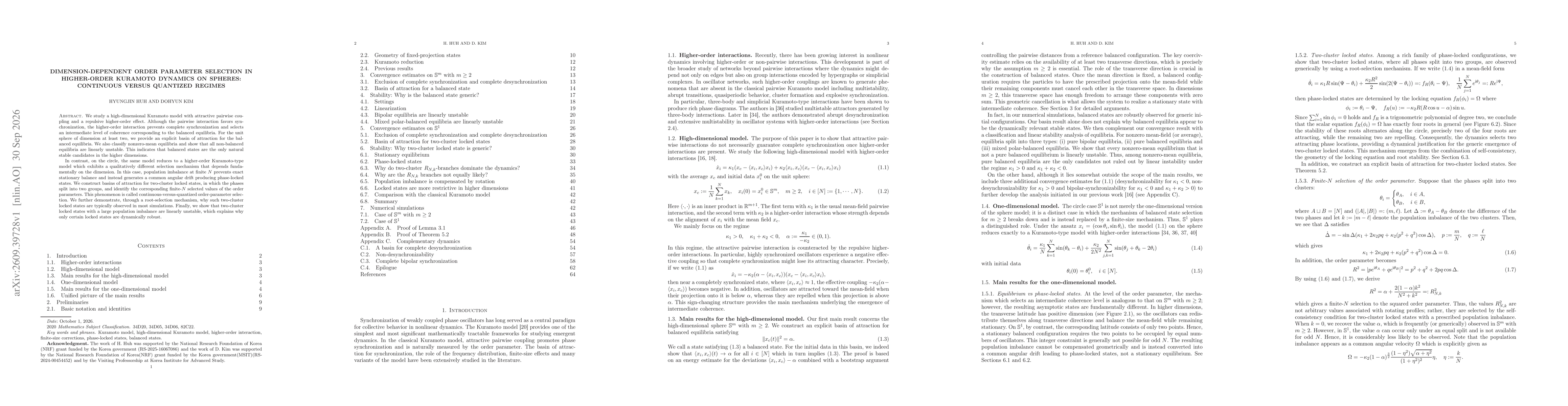Thumbnail for Dimension-dependent order parameter selection in higher-order Kuramoto dynamics on spheres: continuous versus quantized regimes