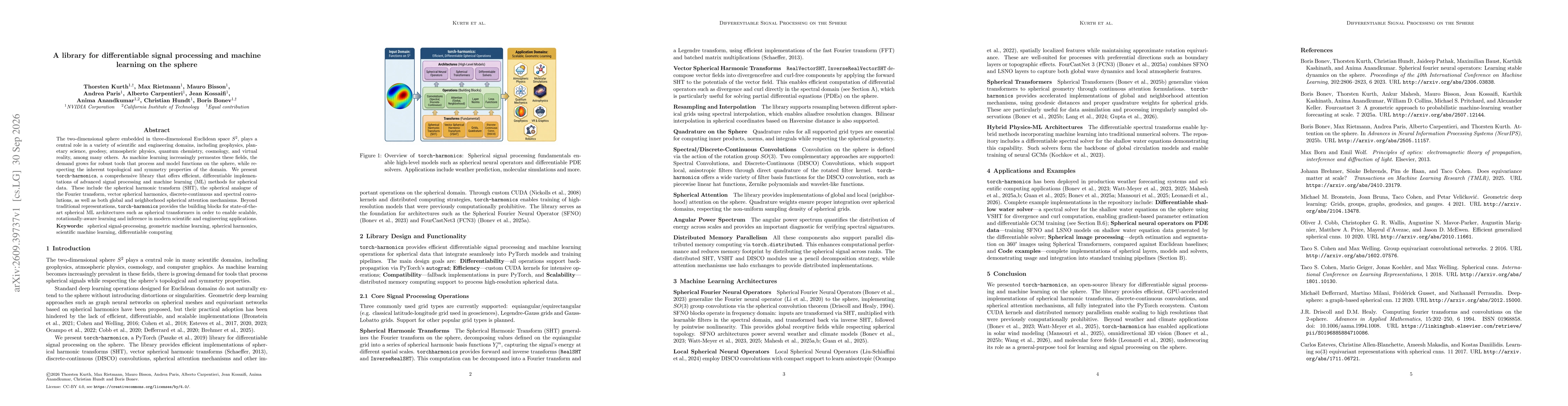Thumbnail for A library for differentiable signal processing and machine learning on the sphere