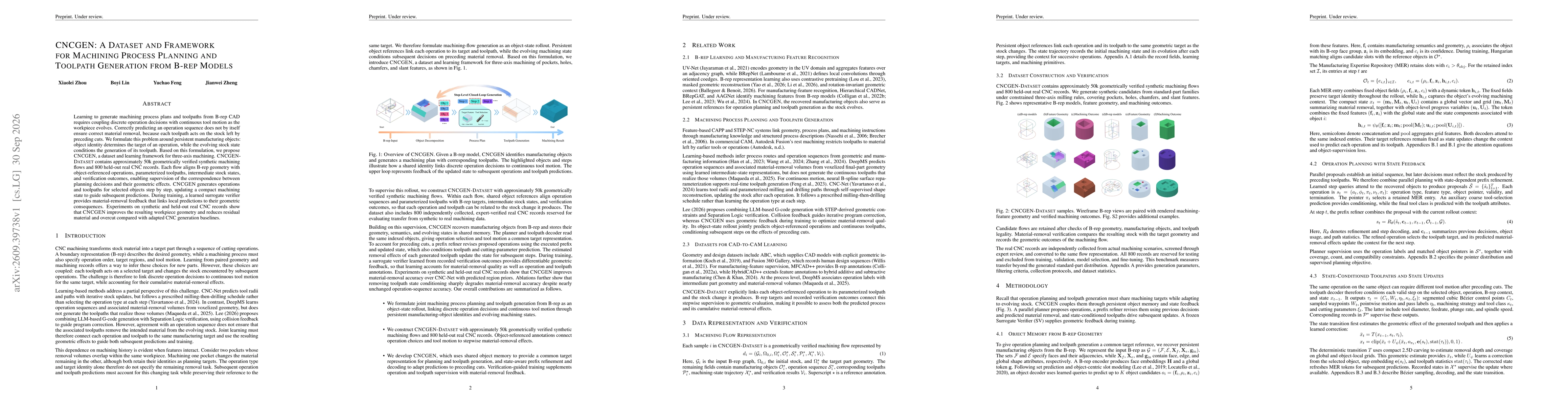 Thumbnail for CNCGEN: A Dataset and Framework for Machining Process Planning and Toolpath Generation from B-rep Models