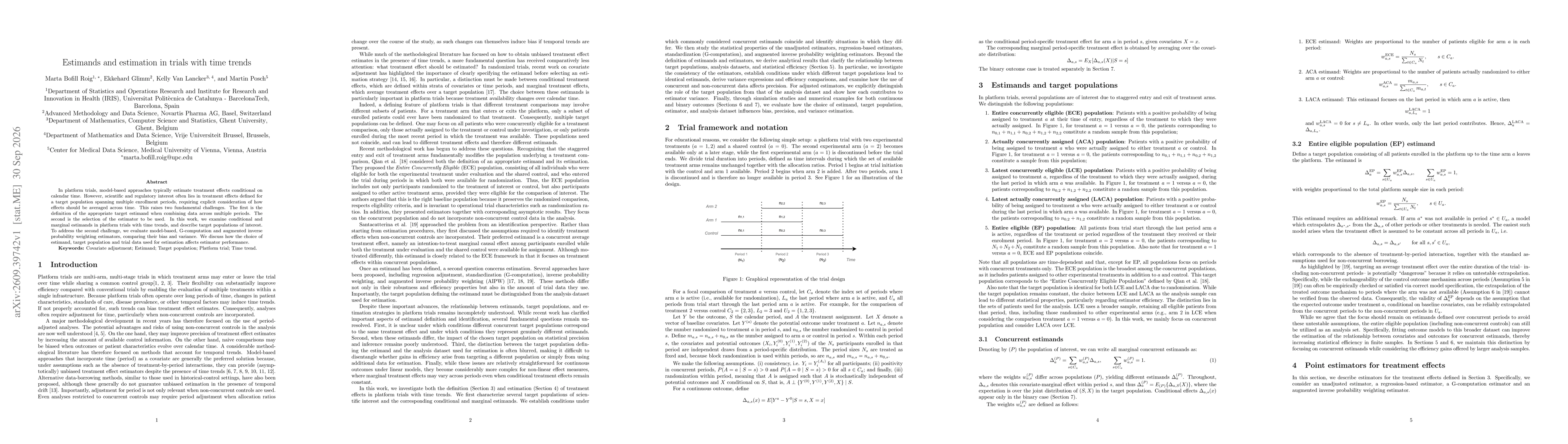 Thumbnail for Estimands and estimation in trials with time trends