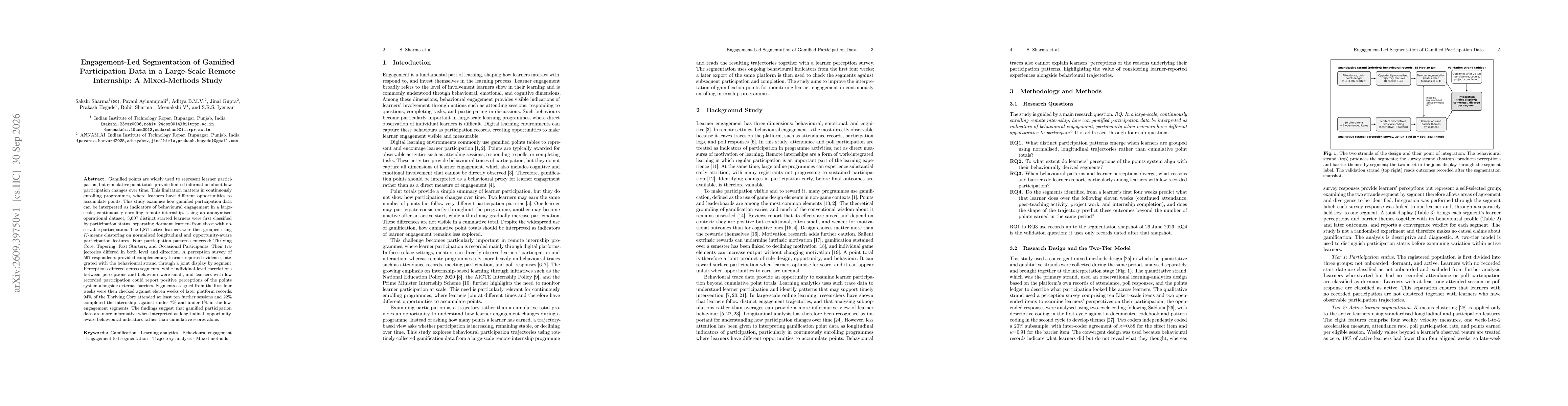 Thumbnail for Engagement-Led Segmentation of Gamified Participation Data in a Large-Scale Remote Internship: A Mixed-Methods Study