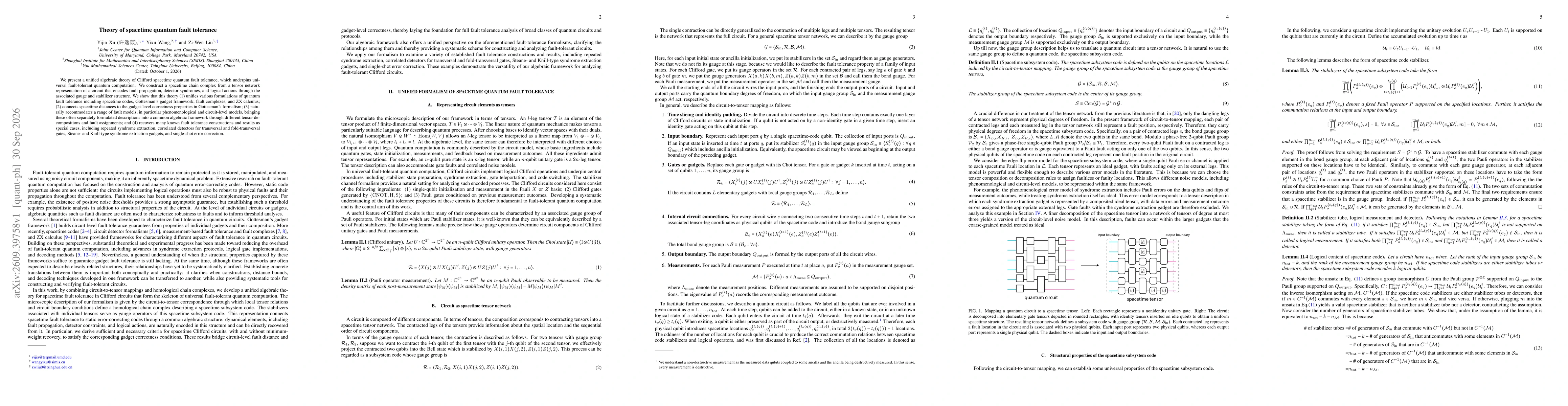 Thumbnail for Theory of spacetime quantum fault tolerance