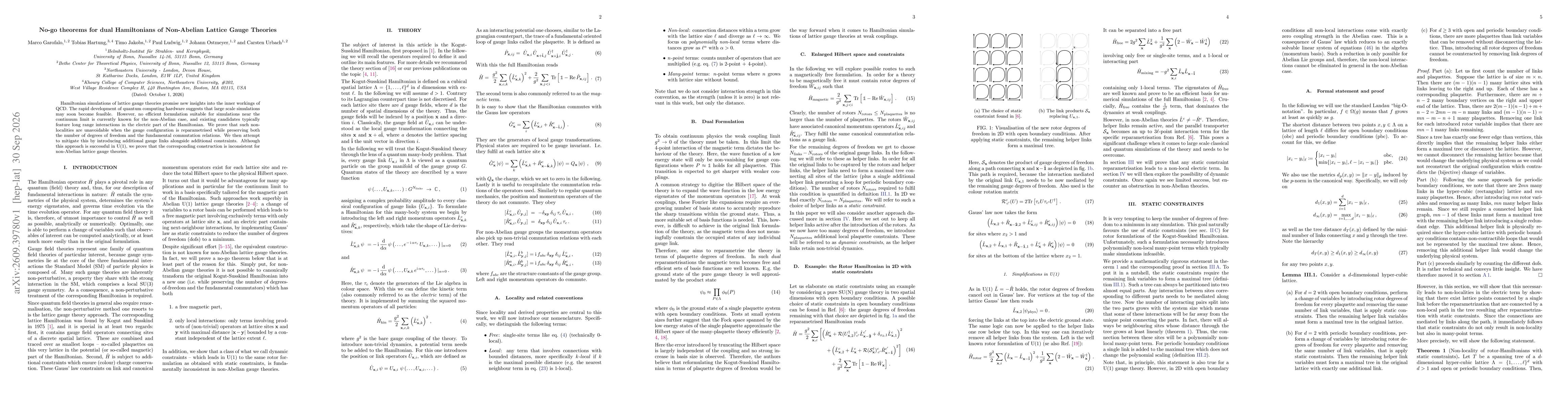 Thumbnail for No-go theorems for dual Hamiltonians of Non-Abelian Lattice Gauge Theories