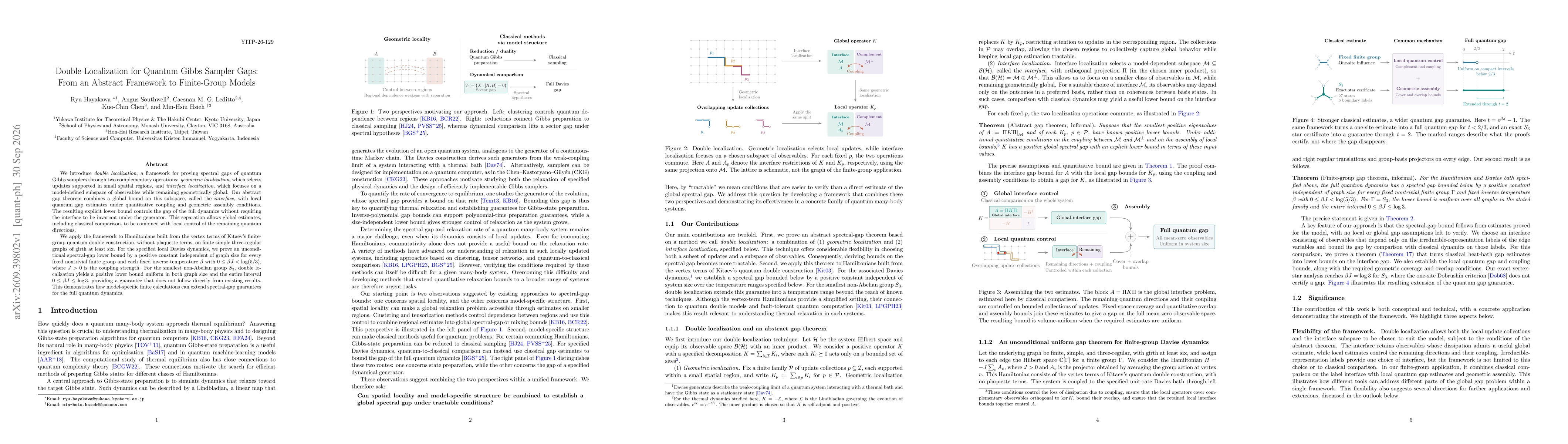 Thumbnail for Double Localization for Quantum Gibbs Sampler Gaps: From an Abstract Framework to Finite-Group Models