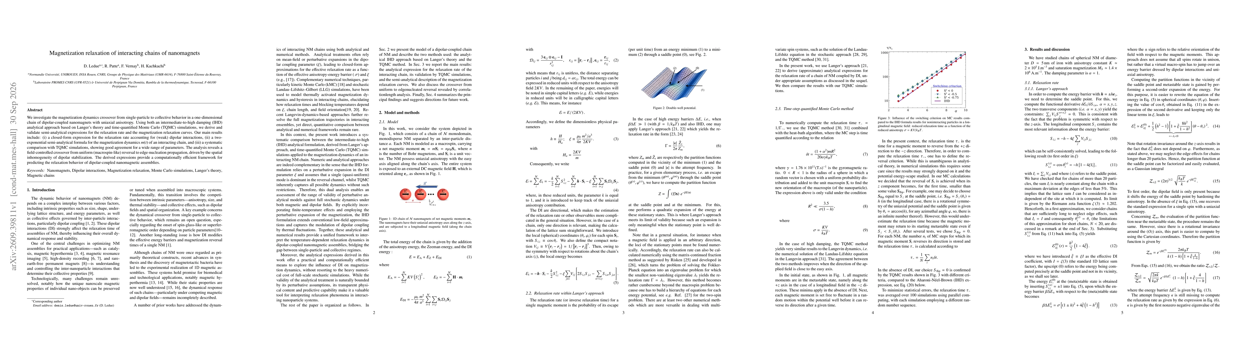Thumbnail for Magnetization relaxation of interacting chains of nanomagnets