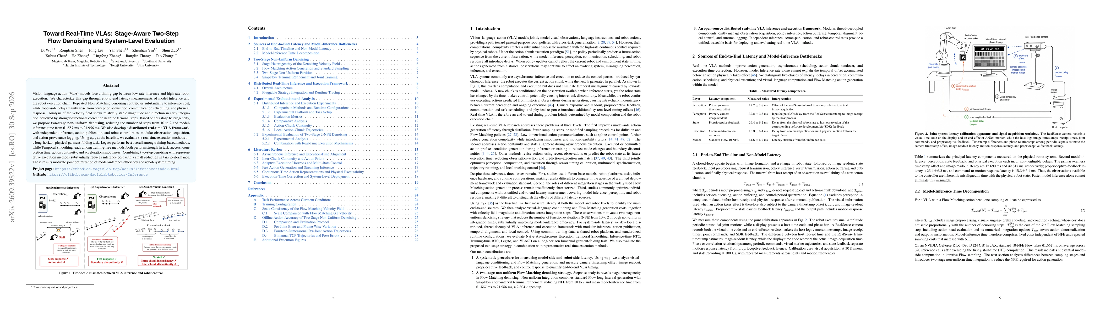 Thumbnail for Toward Real-Time VLAs: Stage-Aware Two-Step Flow Denoising and System-Level Evaluation