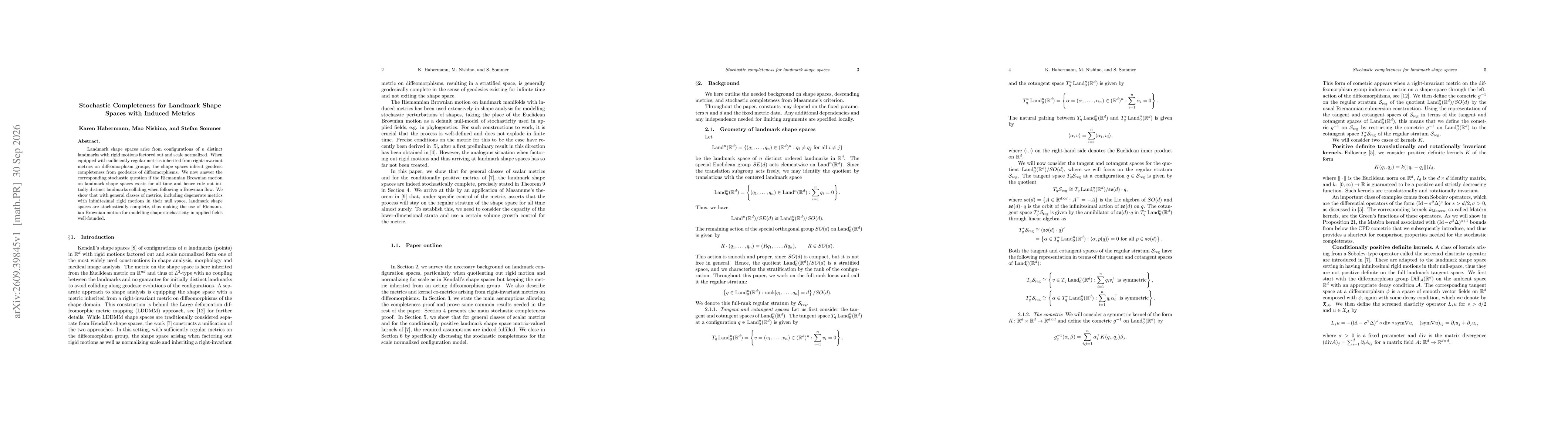 Thumbnail for Stochastic Completeness for Landmark Shape Spaces with Induced Metrics