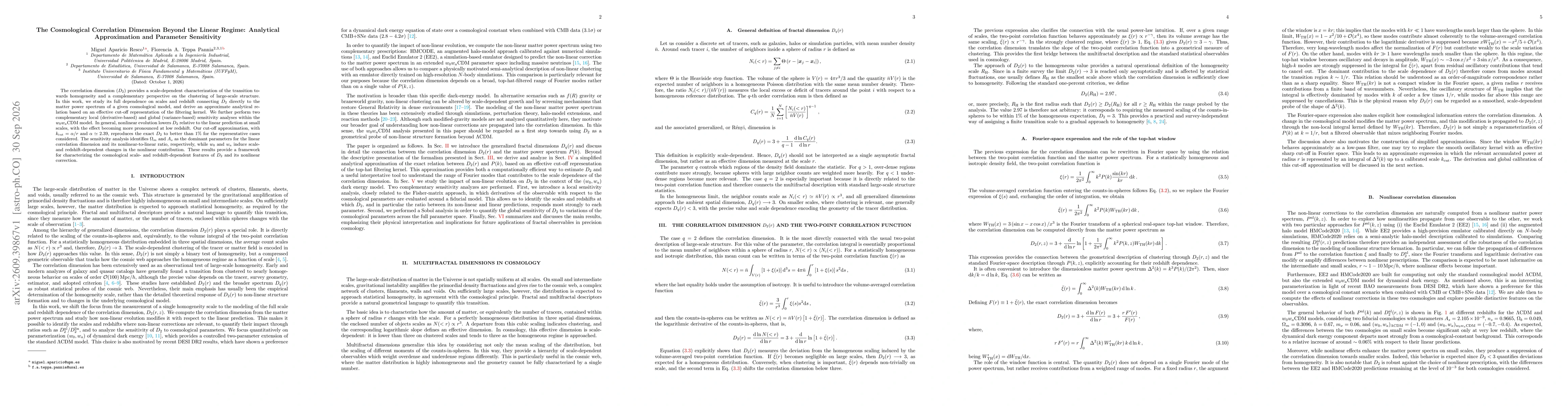 Thumbnail for The Cosmological Correlation Dimension Beyond the Linear Regime: Analytical Approximation and Parameter Sensitivity