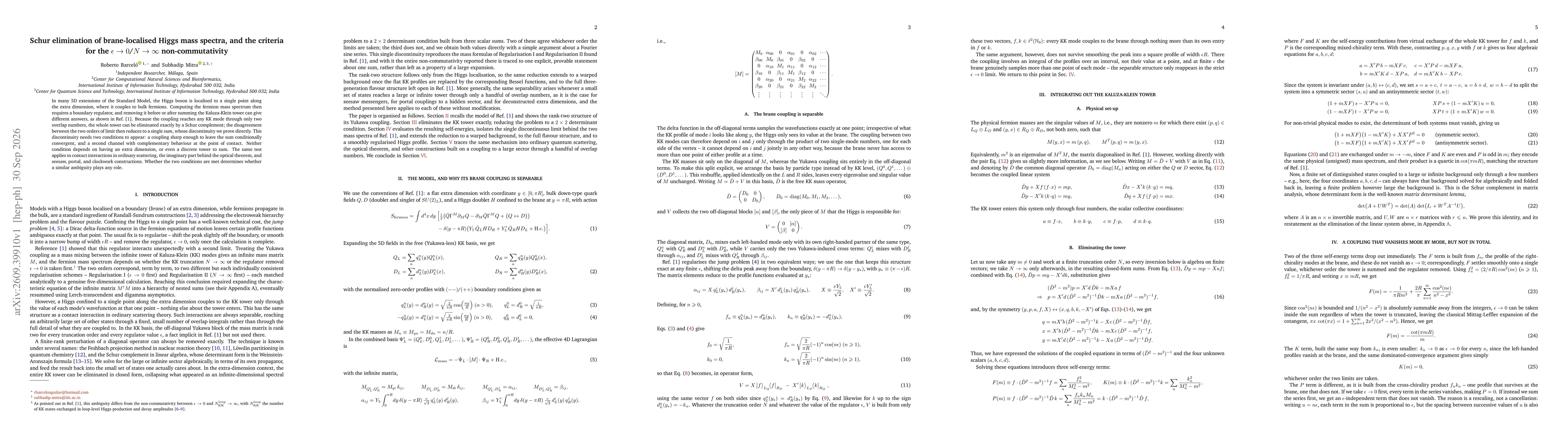 Thumbnail for Schur elimination of brane-localised Higgs mass spectra, and the criteria for the $ε\to0$/$N\to\infty$ non-commutativity