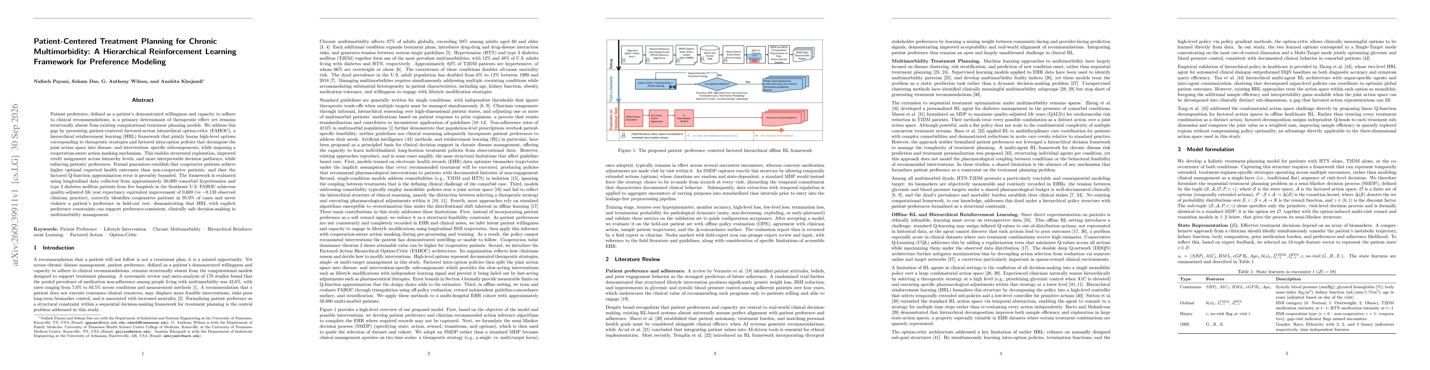 Thumbnail for Patient-Centered Treatment Planning for Chronic Multimorbidity: A Hierarchical Reinforcement Learning Framework for Preference Modeling