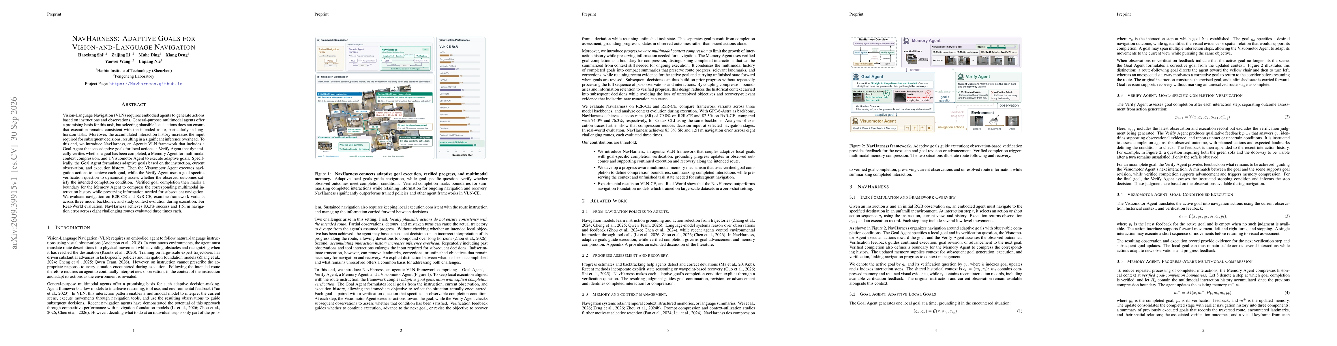 Thumbnail for NavHarness: Adaptive Goals for Agentic Vision-Language Navigation