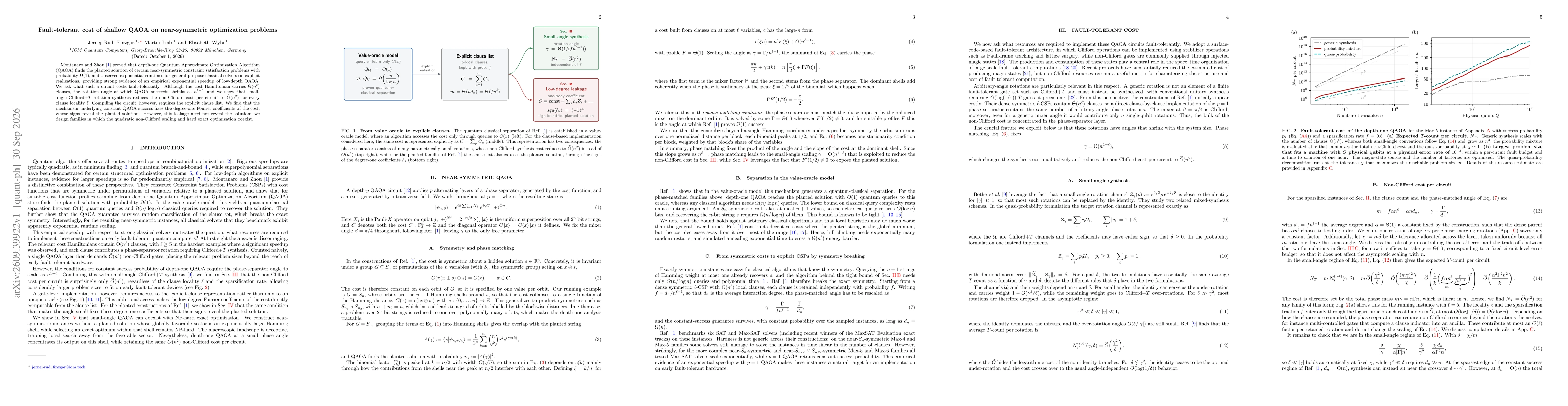Thumbnail for Fault-tolerant cost of shallow QAOA on near-symmetric optimization problems