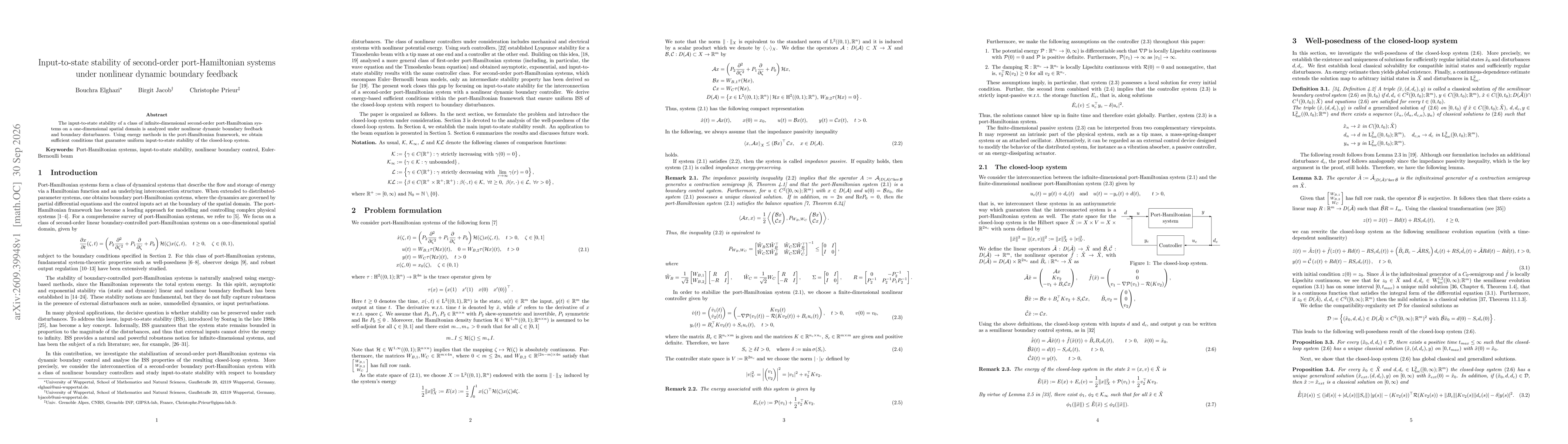 Thumbnail for Input-to-state stability of second-order port-Hamiltonian systems under nonlinear dynamic boundary feedback