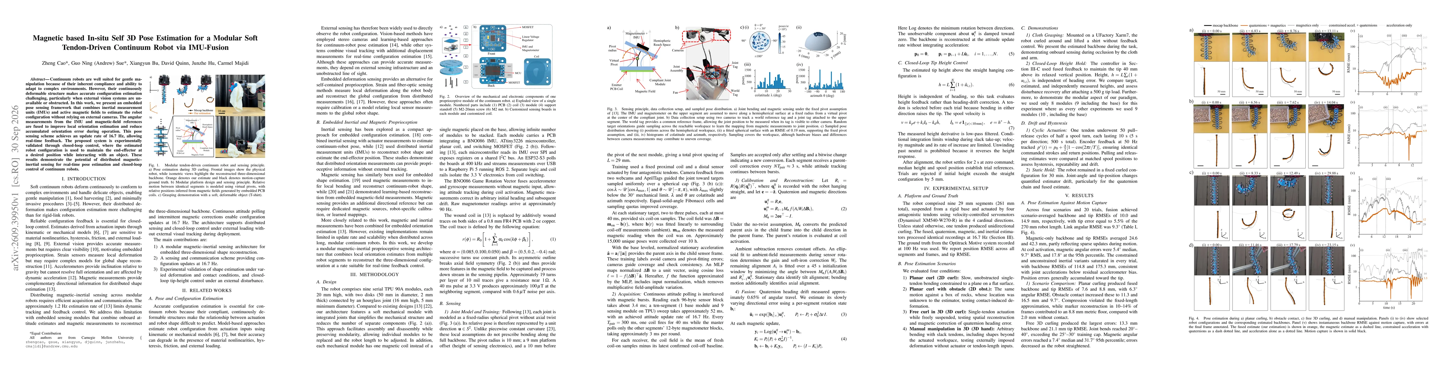 Thumbnail for Magnetic based In-situ Self 3D Pose Estimation for a Modular Soft Tendon-Driven Continuum Robot via IMU-Fusion
