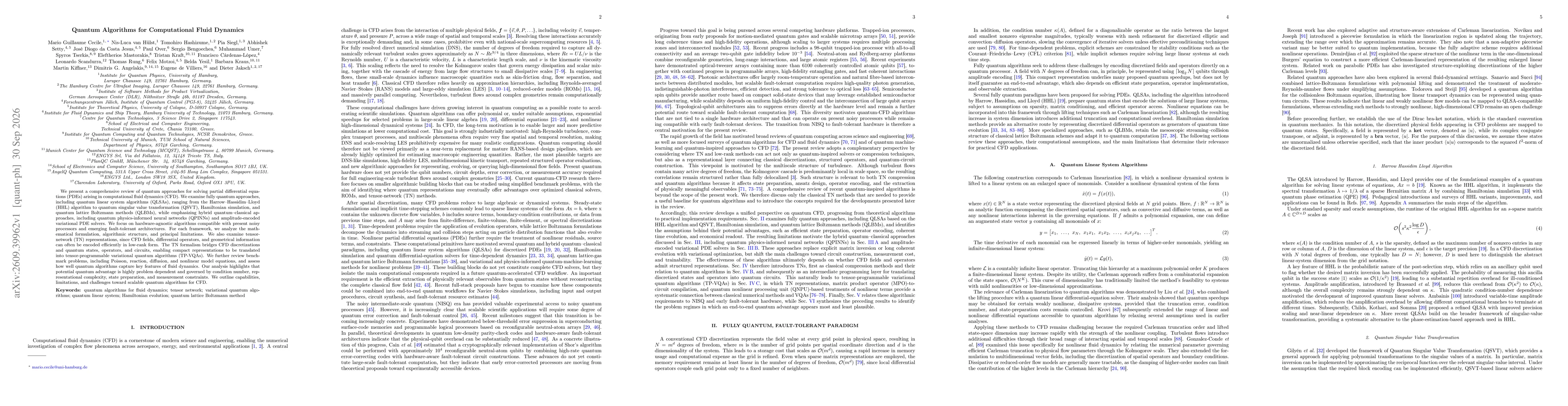 Thumbnail for Quantum Algorithms for Computational Fluid Dynamics