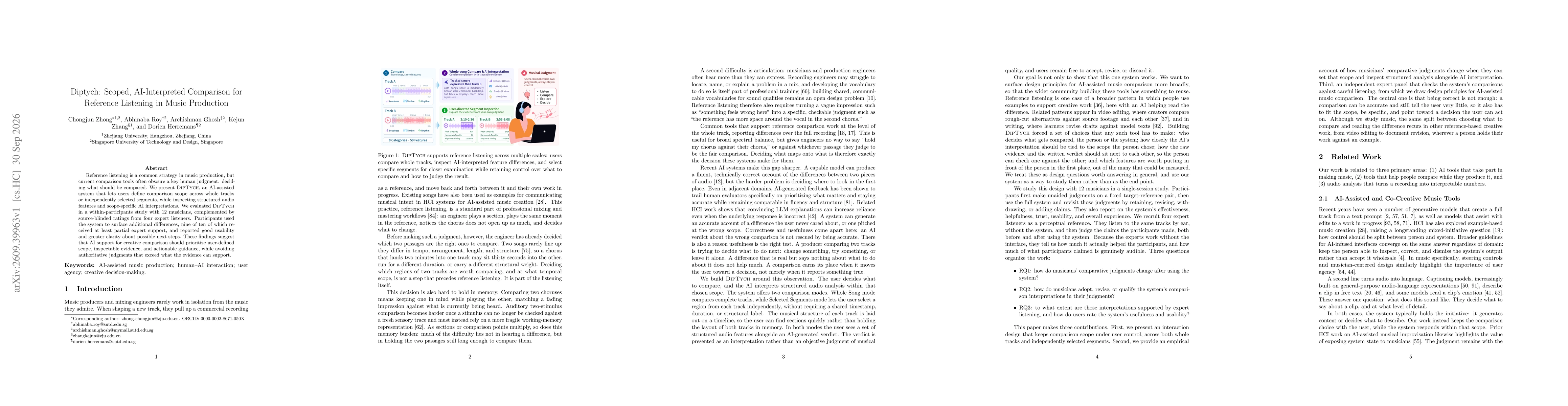 Thumbnail for Diptych: Scoped, AI-Interpreted Comparison for Reference Listening in Music Production