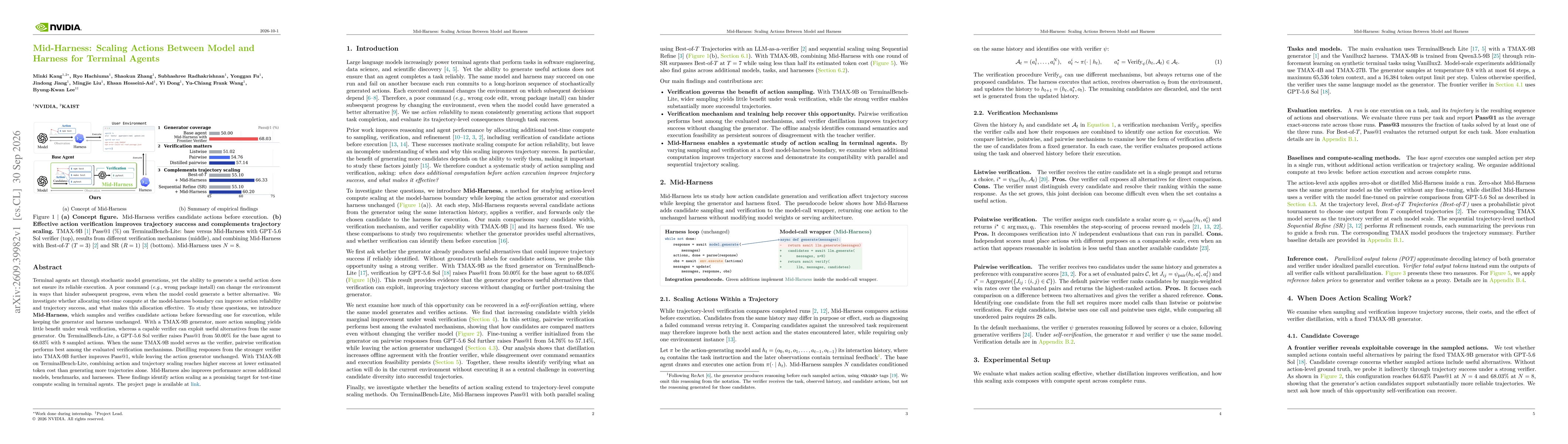 Thumbnail for Mid-Harness: Scaling Actions Between Model and Harness for Terminal Agents