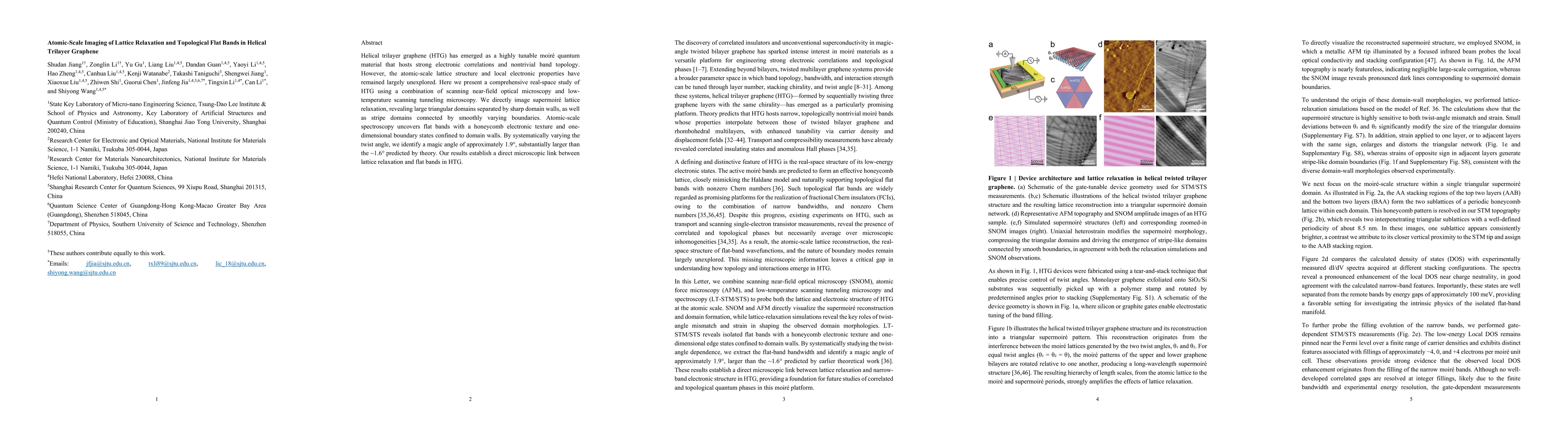 Thumbnail for Atomic-Scale Imaging of Lattice Relaxation and Topological Flat Bands in Helical Trilayer Graphene