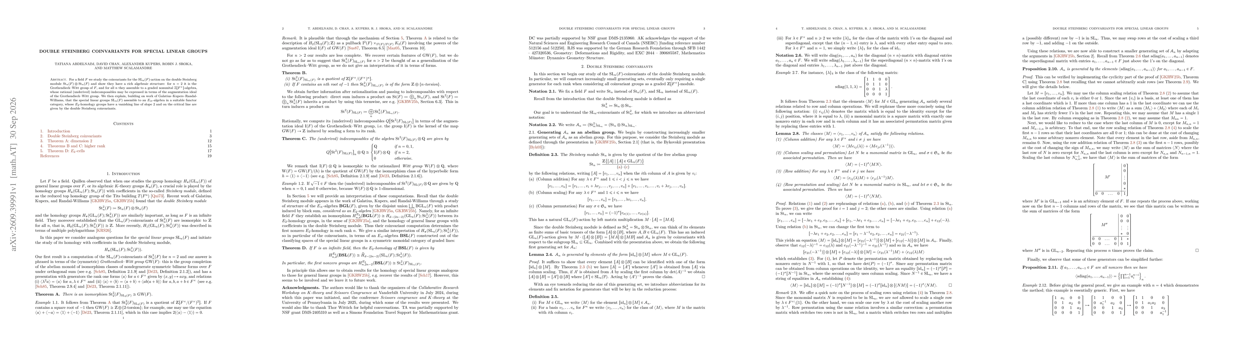 Thumbnail for Double Steinberg coinvariants for special linear groups