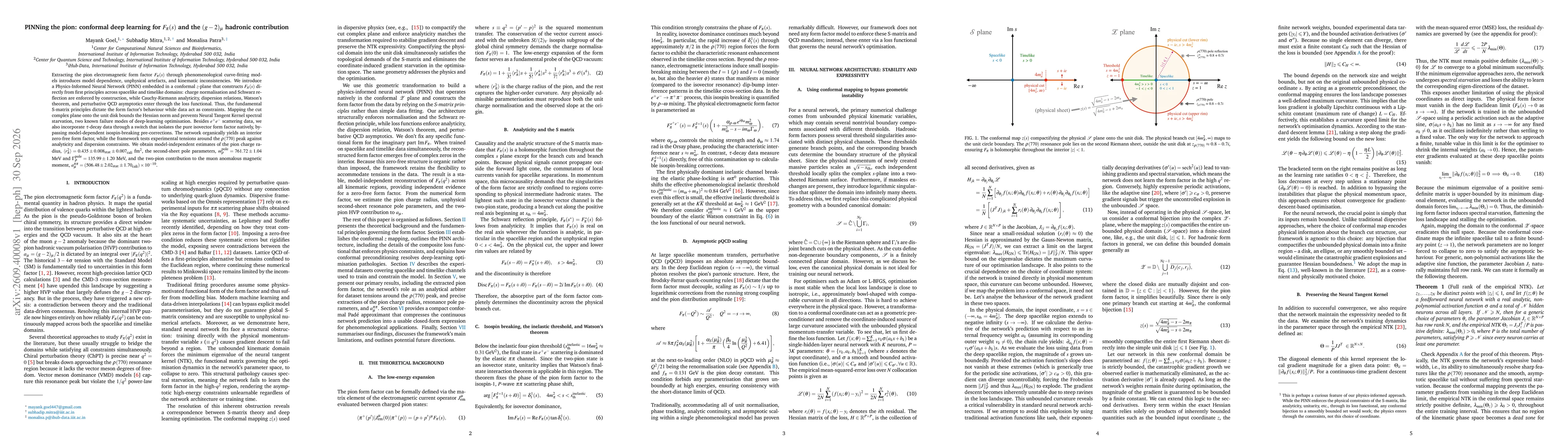 Thumbnail for PINNing the pion: conformal deep learning for $F_π(s)$ and the $(g-2)_μ$ hadronic contribution