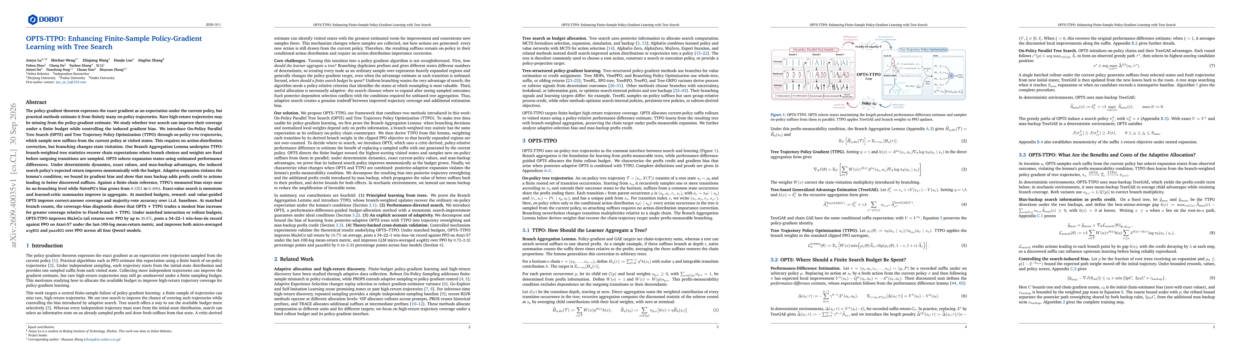 Thumbnail for OPTS-TTPO: Enhancing Finite-Sample Policy-Gradient Learning with Tree Search