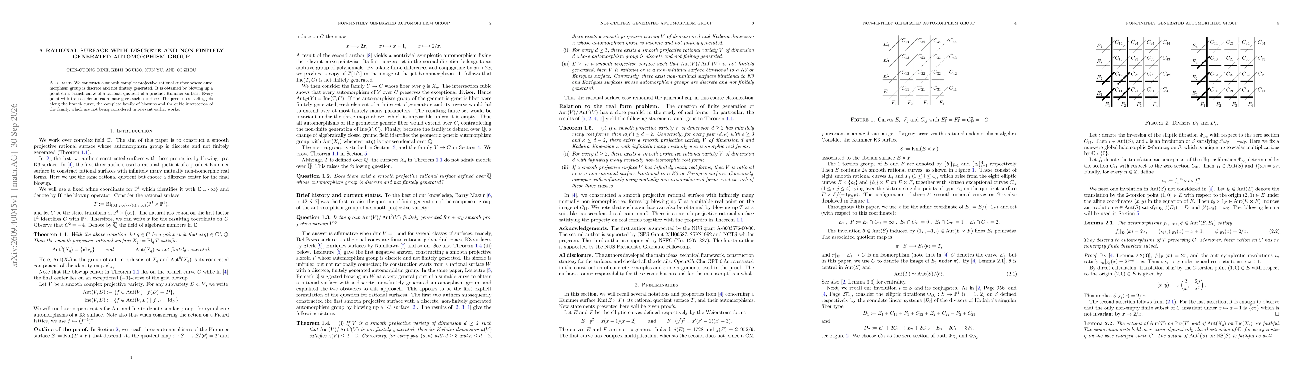 Thumbnail for A rational surface with discrete and non-finitely generated automorphism group