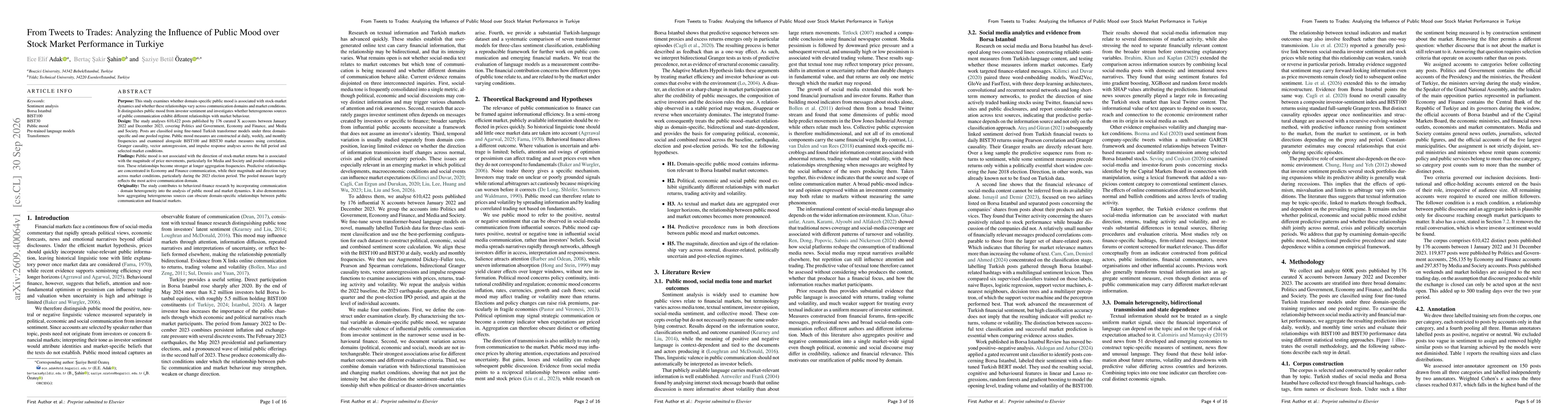 Thumbnail for From Tweets to Trades: Analyzing the Influence of Public Mood over Stock Market Performance in Turkiye