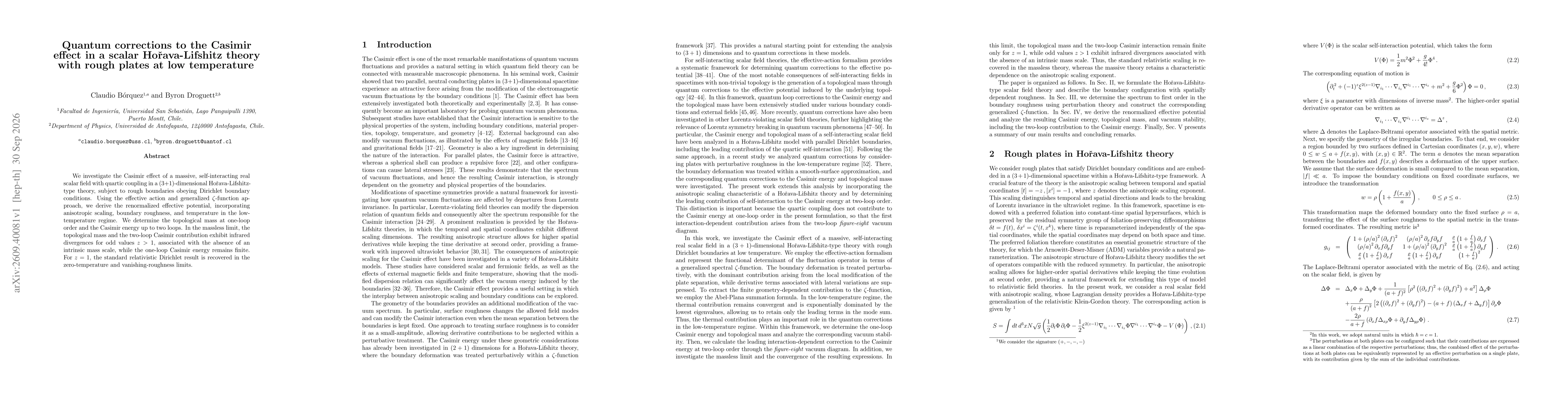 Thumbnail for Quantum corrections to the Casimir effect in a scalar Hořava-Lifshitz theory with rough plates at low temperature