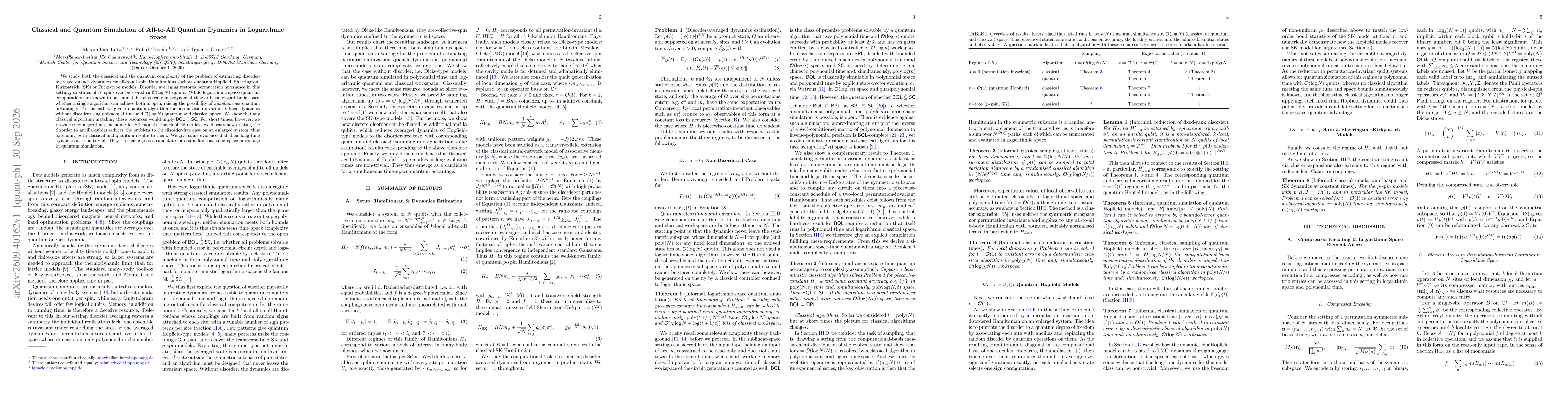Thumbnail for Classical and Quantum Simulation of All-to-All Quantum Dynamics in Logarithmic Space