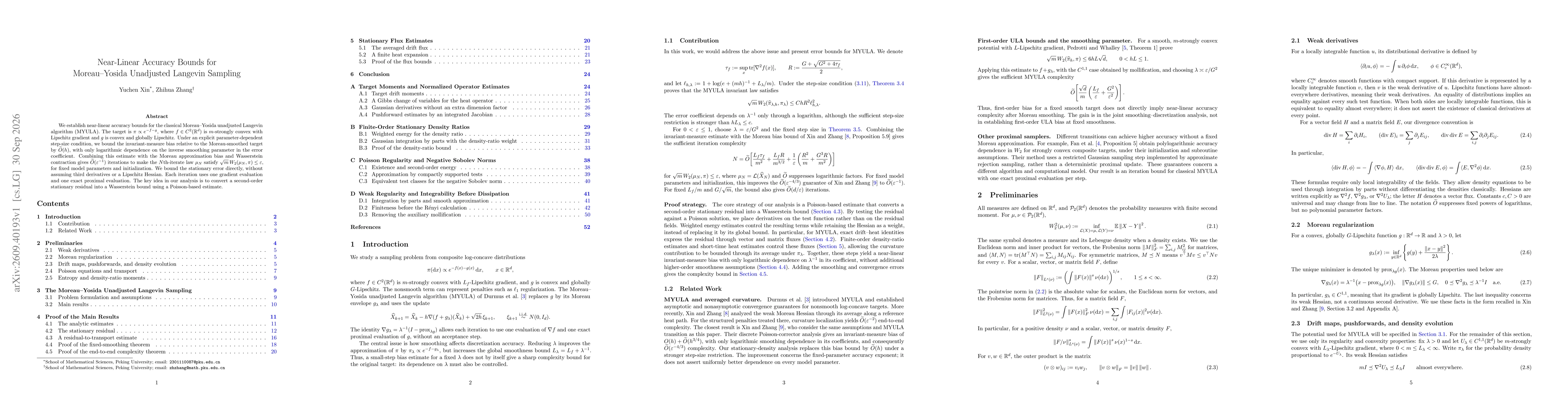 Thumbnail for Near-Linear Accuracy Bounds for Moreau--Yosida Unadjusted Langevin Sampling