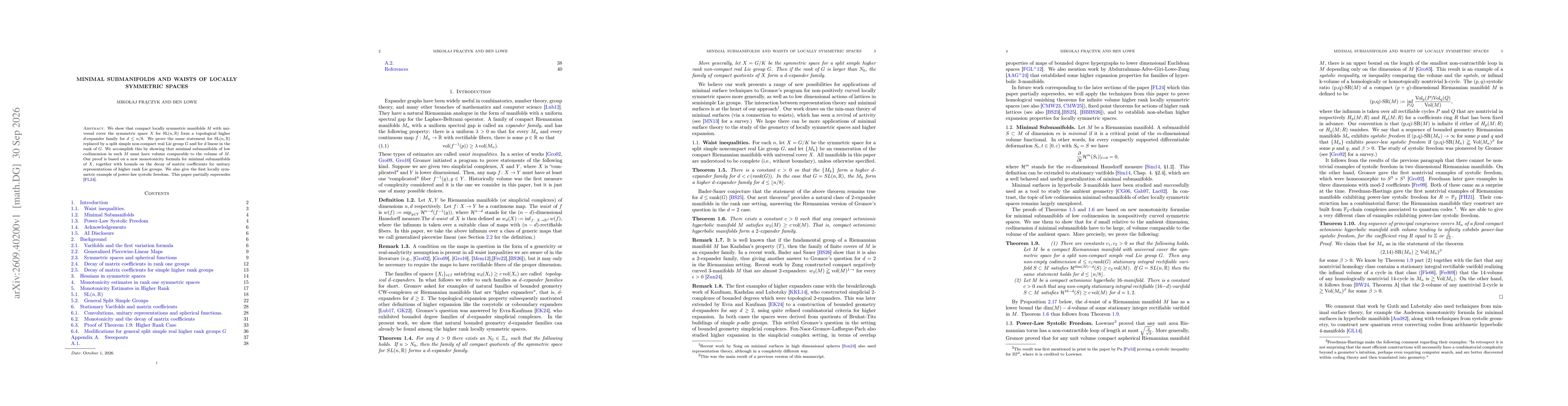 Thumbnail for Minimal Submanifolds and Waists of Locally Symmetric Spaces