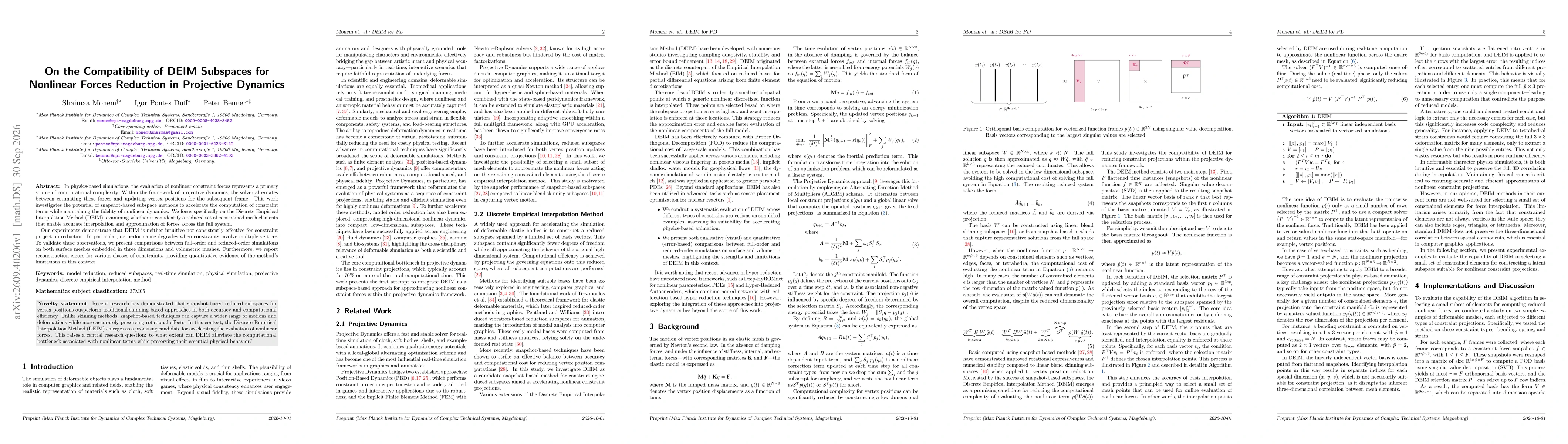 Thumbnail for On the Compatibility of DEIM Subspaces for Nonlinear Forces Reduction in Projective Dynamics