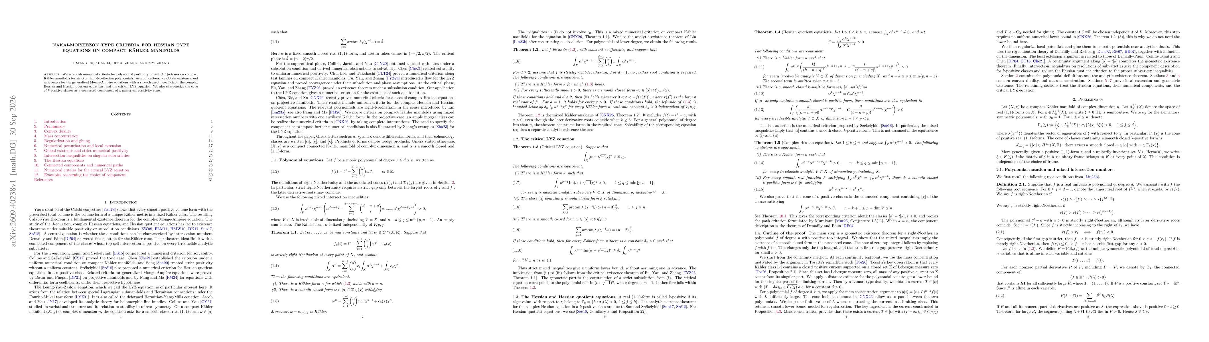 Thumbnail for Nakai-Moishezon type criteria for Hessian type equations on compact Kähler manifolds