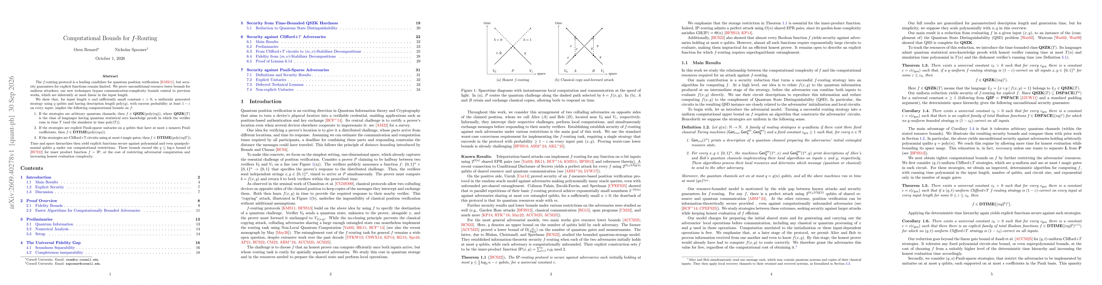 Thumbnail for Computational Bounds for $f$-Routing
