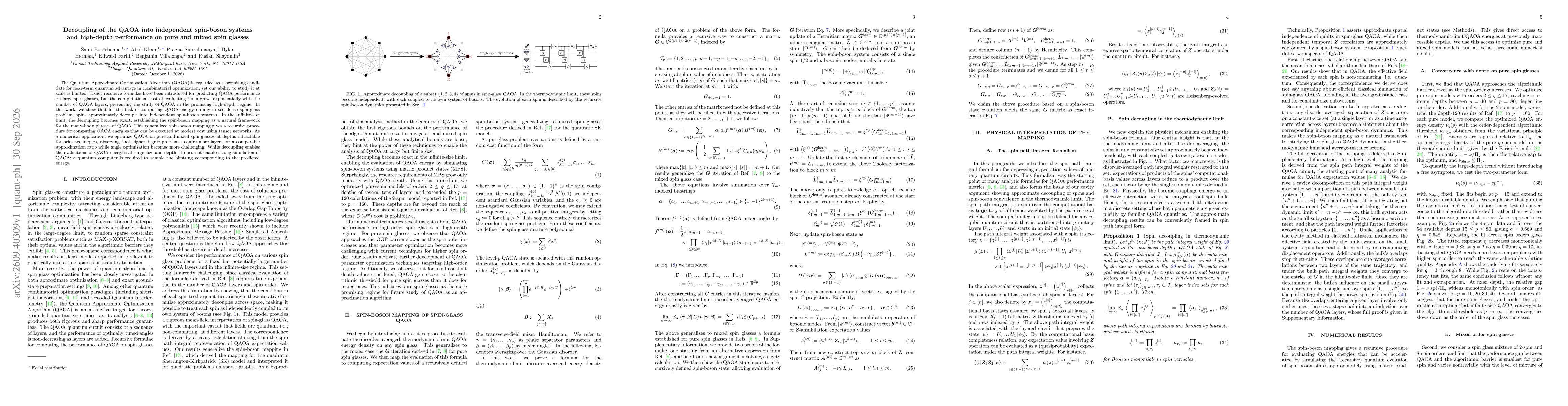 Thumbnail for Decoupling of the QAOA into independent spin-boson systems and high-depth performance on pure and mixed spin glasses