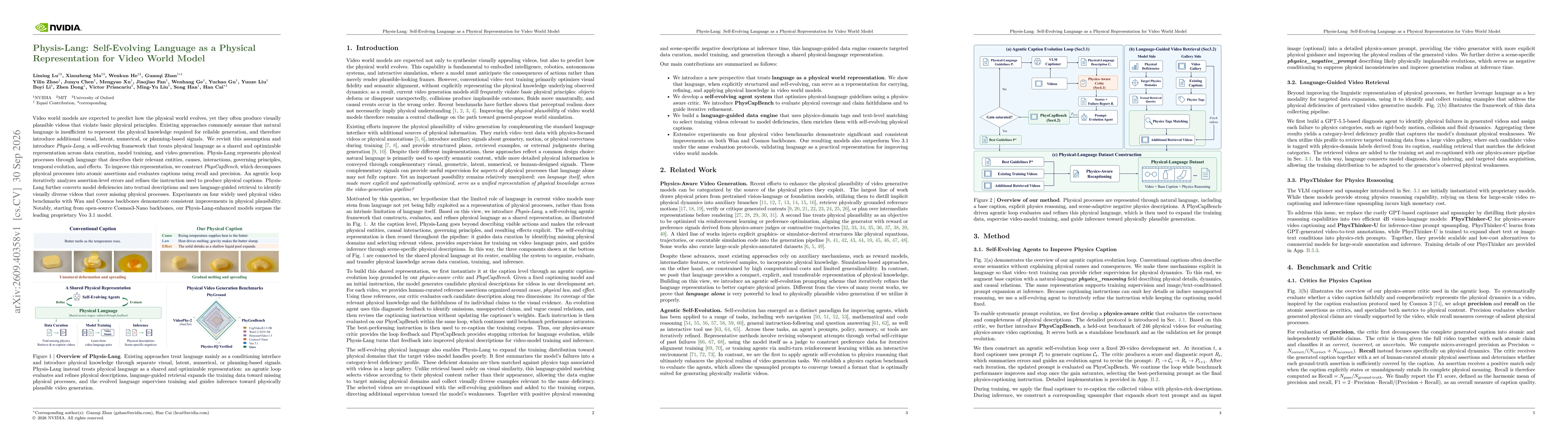 Thumbnail for Physis-Lang: Self-Evolving Language as a Physical Representation for Video World Model
