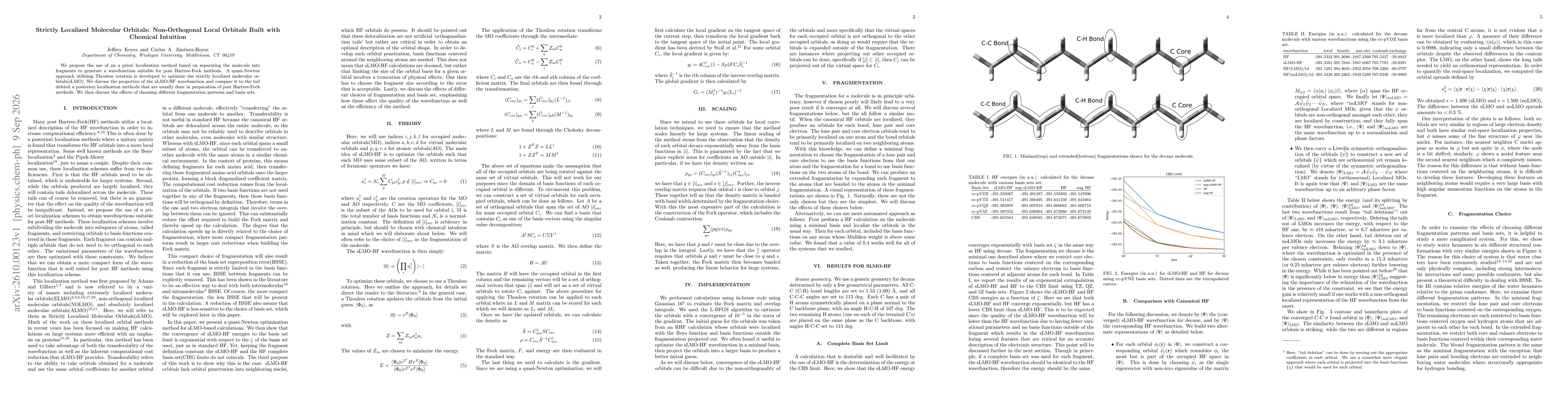 Thumbnail for Strictly Localized Molecular Orbitals: Non-Orthogonal Local Orbitals Built with Chemical Intuition