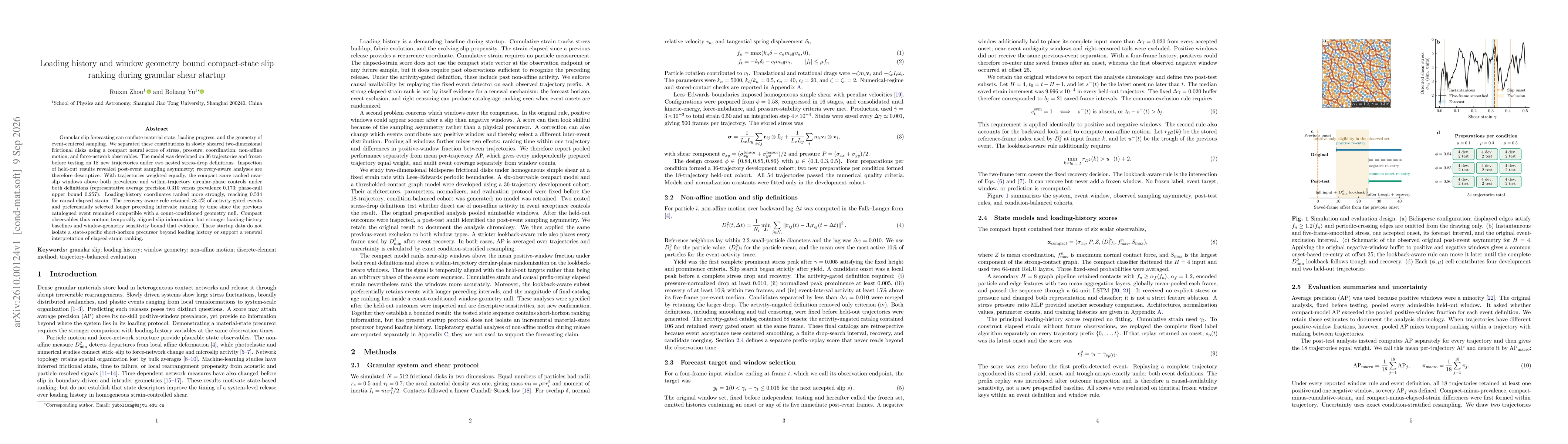 Thumbnail for Loading history and window geometry bound compact-state slip ranking during granular shear startup