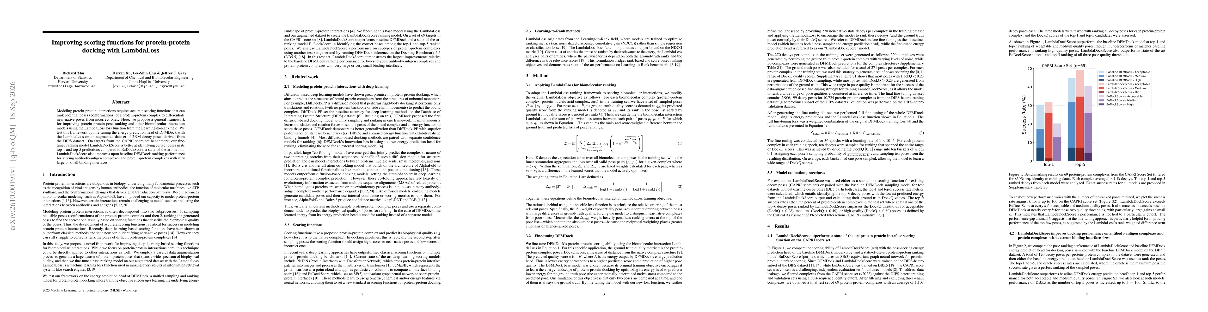 Thumbnail for Improving scoring functions for protein-protein docking with LambdaLoss