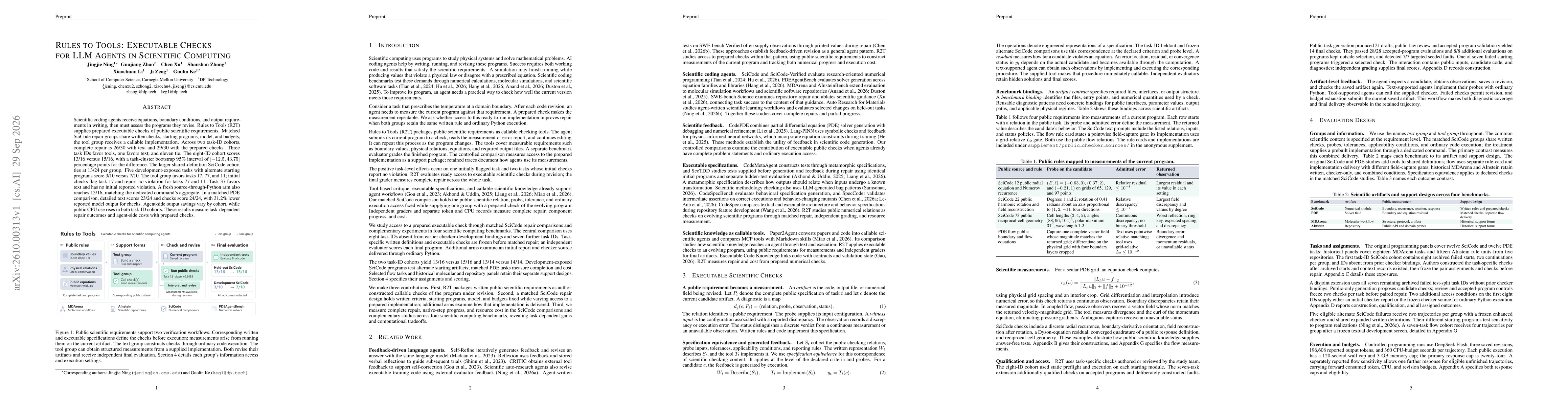 Thumbnail for Rules to Tools: Executable Checks for LLM Agents in Scientific Computing