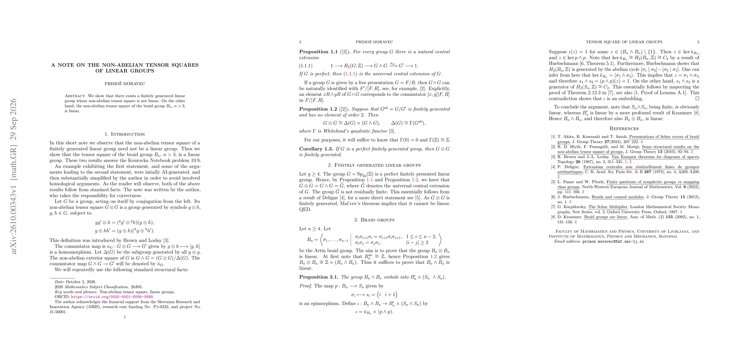 Thumbnail for A note on the non-abelian tensor squares of linear groups